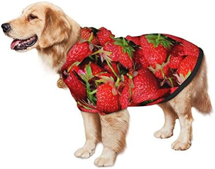 Големо кучиња Худи бобинки-овошје-лето-облека за миленичиња џемпер со капа со мека мачка мачка мантил мал