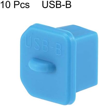 uxcell 10pcs Силиконски USB Б Порт Заштитници Анти-Прашина Затворач Капак, Сина