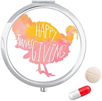 Денот На Благодарноста Турција Акварел Шема Пилула Случај Џеб Медицина Кутија За Складирање Контејнер Диспензерот