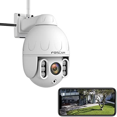 FOSCAM SD4 2K 4MP Надворешна Безбедносна Камера, 5g/2.4 GHz WiFi PTZ Ip Надзорна Камера СО 4x Оптички Зум, Паметна Вештачка Интелигенција