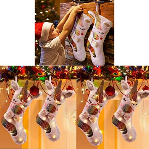 Божиќно порибување на PGYFIS со LED светлосни Sparkly Sequins чорапи за декорација на празници