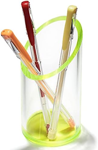 Acfory Goods Акрилно пенкало и држач за моливи - модерен дизајн на цилиндар - Организатор на убава биро за домови или канцеларија - Контрастна
