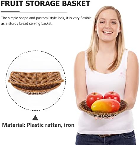 SOIMISS ENCELLY STROY 2PCS BEX RATHAN RATTAN ткаена овошна корпа пластична закуска послужавник кујнски пикник храна зеленчук складирање