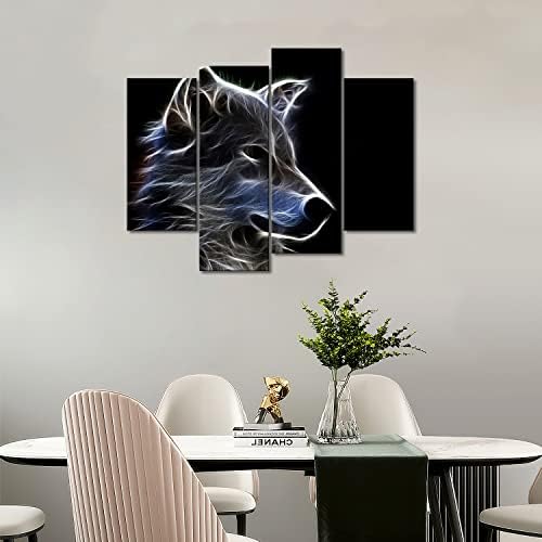 Слики со сив волк wallид уметност Слики печатени на платно животно сликата за домашна модерна декорација