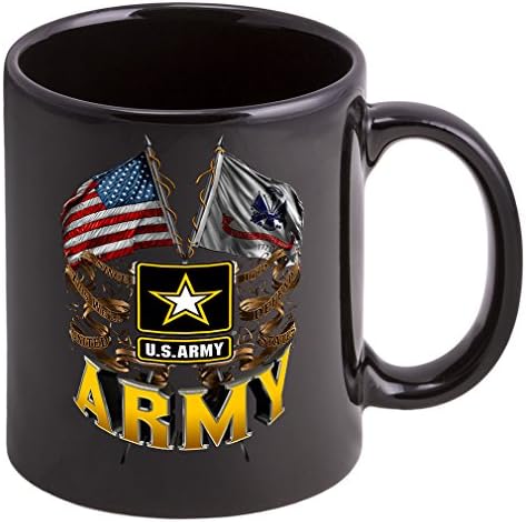 Еразор битс кафе чаша со армиски мажи Американски војник - Двоен знаме на нас лого, кригла со камења