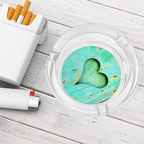 Пепелници за цигари дрвена плоча во форма на срце, кристално стакло, пушење пушење на пепел, држач за домашна канцеларија, табела