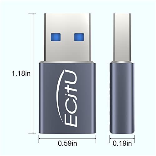 ECJTU USB A ДО USB C Адаптер 2 Пакет, USB C Женски НА USB Машки Спојка