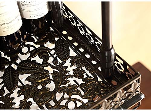 Wallид поставена цевка за вино, гроздобер прилагодлива висечка матична стакло држач вино плута за чување шише шише лебдечки полица за домашна кујна-црна L120xw35cm