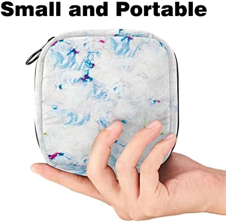 Нереална акварела мермерна текстура санитарна торба за складирање на салфетка торба за преносен период торба за жени тинејџерки,
