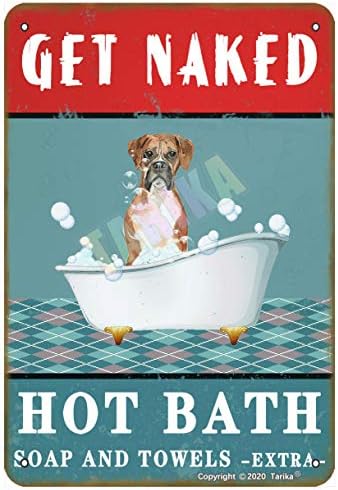 Добијте голи топла бања сапун и крпи Екстра прекрасна боксер куче за дома, фарма, бања, топла када, клупски метални гроздобер лимен