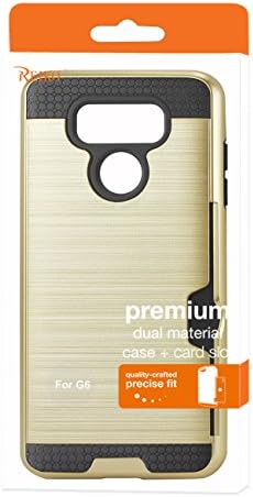 Reiko LG G6 тенок оклоп хибриден случај со куќиште на држачот на картичката за LG G6 - злато