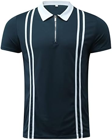 Ruiruilico летни поло маици за мажи за мажи кои се случајни кратки ракави, маички со метеж на лабава лабава вклопени 3Д отпечатоци голф Полос