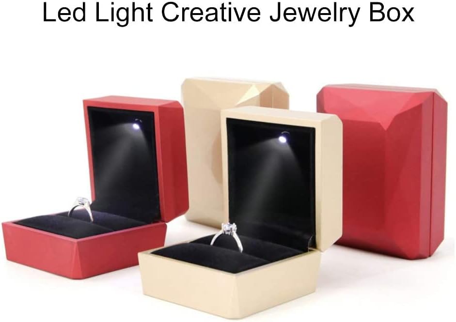 Совршена Кутија За Прстен, Лесна За Вклопување Во Вашиот Џеб Или Чанта Ромбна Површина Кутија За Подароци За Накит Предводена Од