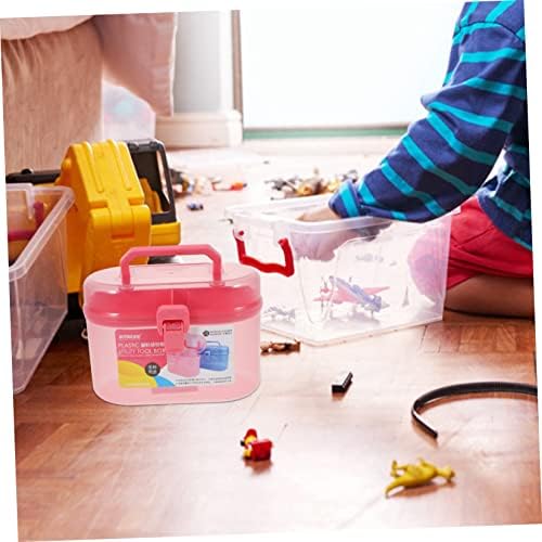 Зеродеко кутија двојно слој куфер фиоки алатка за складирање играчки играчки занаетчиски организатор за двојно слој кутија кутија за складирање