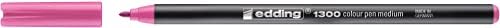 Еддинг 1300 Пенкало за пенкало - Пинк - 1 пенкало - Тркалезна грицка 2 мм - почувствувано пенкало за цртање и пишување - почувствувано пенкало