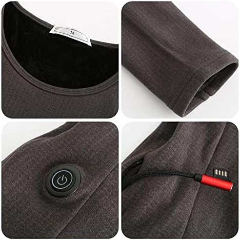 Liuhd Температура прилагодлива за греење облека за греење долна облека со 3 влошки за греење, што се мијат USB електрични загреани