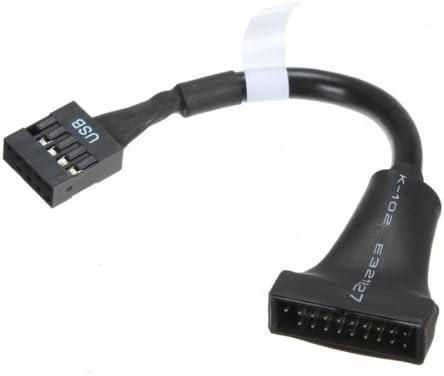 USB 2.0 9PIN домување машко до матична плоча USB 3.0 20PIN Femaleенски кабел.