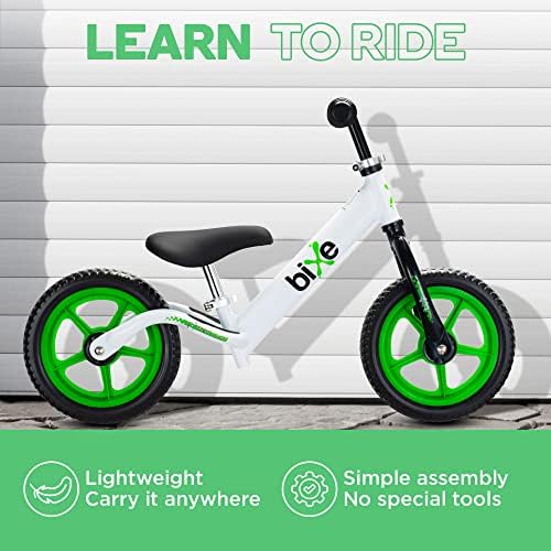 Bixe: Велосипед со зелен алуминиумски биланс за деца и мали деца - без велосипед за обука на спорт на педали - велосипеди за 2, 3, 4, 5 годишно
