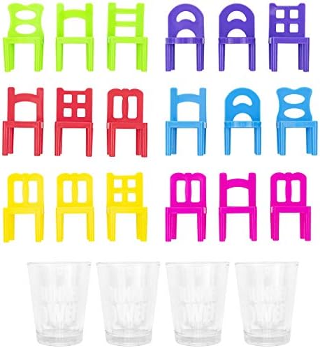 Прилично Чудни Новини Пијана Рамнотежа Редење Пиење Игра Вклучува 4 Шут Очила 18 Столици, 2oz, Јасно