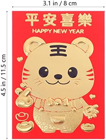 Кинески Новогодишни Црвени Пликови: 60 парчиња 2022 Кинески Пакети Со Пари За Годината На Тигар Хартија Златен Тигар Хонг Бао Лаи Видете