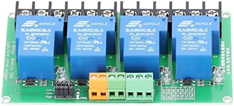 Exongy 4 канали реле модул 30A струја на оптоварување со изолација на OptoCoupler поддржува висок и низок Triger 5V 12Volt