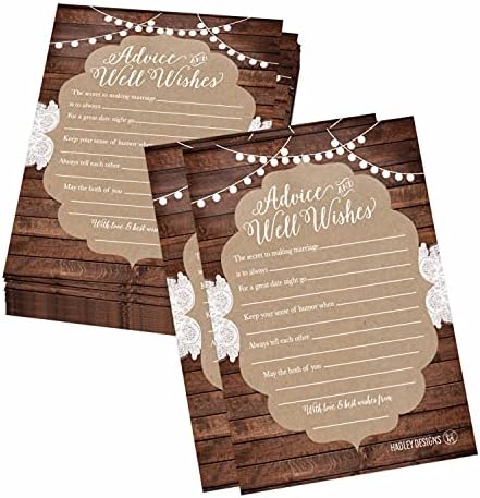 50 рустикални картички за совети за венчавки - кутии за свадбени картички за прием, алтернатива за венчавки за венчавки, совети