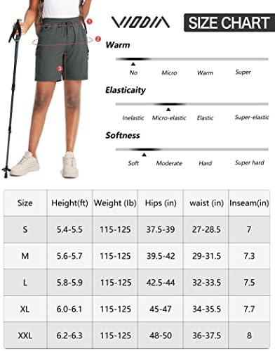 Виодија жени 7 “пешачки шорцеви со џебови со патенти Брзи суви летни шорцеви за жени голф патувања