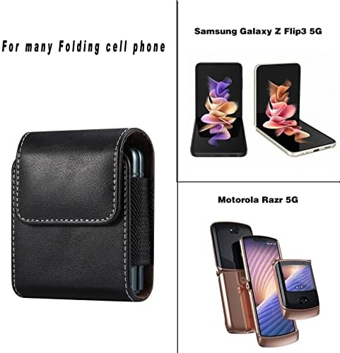 Торби за Футрола за носачи Компатибилни Со Samsung Galaxy Z Flip 3,Z Flip3 5G, Z Flip 2 Кожна Футрола За Појас За Мобилни Телефони, Компатибилна
