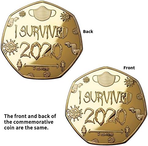 Кучид 2 ПАРЧИЊА Преживеав 2020 Комеморативни Монети, Медал За Среќен Преживеан И Занаетчиски Комеморативни Колекционери, Злато/Сребро