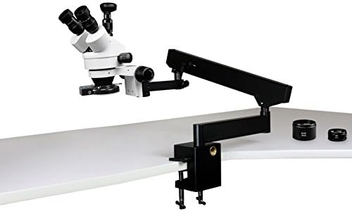 Визија Научни VS-7FZ-IFR07-3N Тринокуларен Зум Стерео Микроскоп, 10x WF Окуларот, 3.5 x-90x Зголемување, 0.5 X &засилувач; 2x Помошни Леќи, Артикулирање