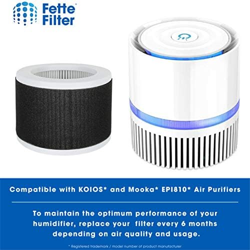 Fette Filter - 2 True HEPA Purifier Furfier Filter Компатибилен со Koios EPI810 & Mooka EPI810 AIR Cleanch 3 фаза Систем за филтрација.