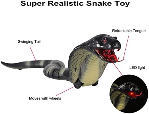 Уфурти се потпираат далечински управувач на змија за полнење на змија РЦ змија играчка 17 Долг лажен кобра животински трик застрашувачка