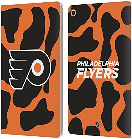 Дизајн на главни случаи официјално лиценциран NHL мермер Филаделфија Флаери кожа на паричникот на паричникот, корица, компатибилен со табулаторот