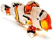 Рачно изработено портокалово кловн риба, разнесена стаклена уметност, океански животински колекционерски фигурини фигури украси минијатурни