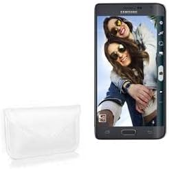 Boxwave Case компатибилен со Galaxy Note Edge - Елитна кожна торбичка за месинџер, синтетички кожен покритие дизајн на пликови - Брегот