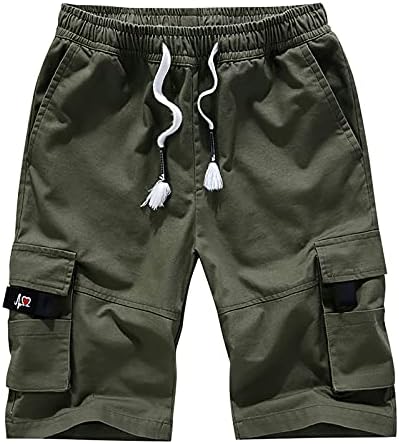 Менс-манзични тактички шорцеви машка мода за џебни панталони памук памук со пет точки со атлетски атлетски