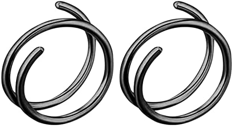 Lariau 2 парчиња двојно нос прстен за единечен пирсинг 20g хируршки не'рѓосувачки челик спирален нос прстен 10мм лице нос пирсинг накит за