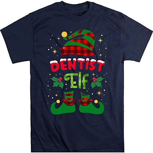 Стоматолошка елф Санта маица, Божиќна кошула за стоматолози, Божиќна стоматолог, стоматолози кошули, екипа на стоматолози, кошула за стоматолози