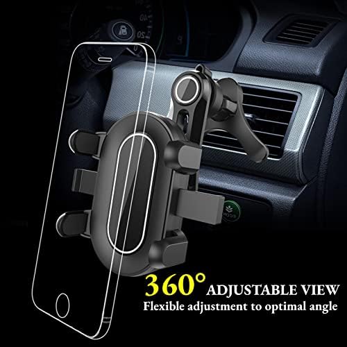 Hiyitks Car Vent Pent Mount 360 ° Прилагодлив мобилен телефон за вентил за мобилни телефони без раце за iPhone & Android, дебели куќишта,