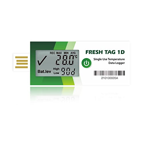 LCD -единечна употреба на податоци за температура на Freshliance LCD со PDF Report 120Days 100pack Fresh Tag1d
