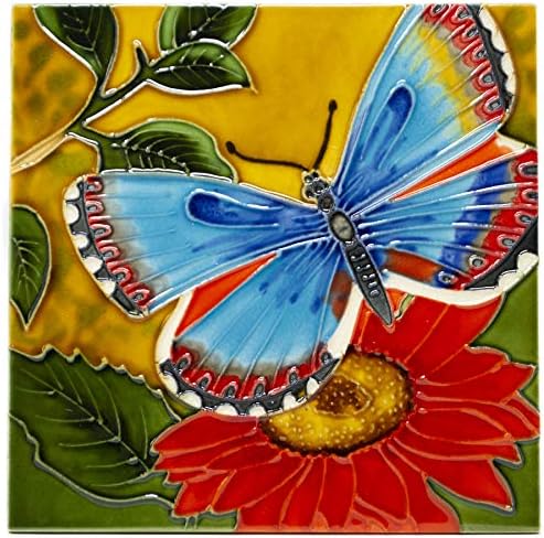 Бенаја Рака Изработена 8 Уметност Триветна Плочка-Пеперутка Убавина