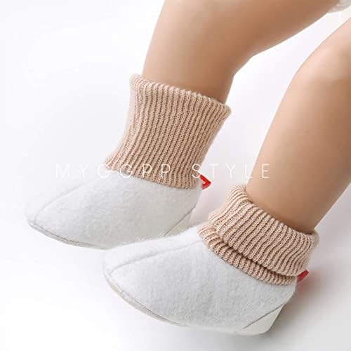 Kidsun новороденче новороденче девојчиња девојчиња руно чизми остануваат на чорапи меки чевли не лизгање зимски топли божиќни влечки
