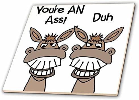 3dRose Смешно Симпатична Магаре кажува други магаре Сте газ навредливи Сатира-Плочки