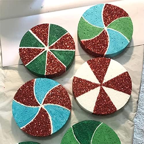 10 парчиња кругови од пена и занаетчиска пена за DIY занает, 6 x 6 x 1 инчен цветна пена, цветна пена дискови блокови од стиропор, уметност