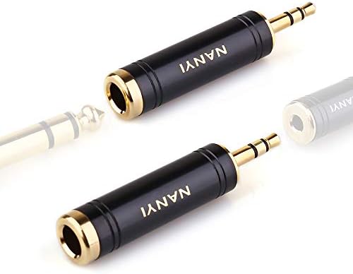 Конектор за адаптер за слушалки на Нани 1/4 инчи m до 1/8 '' f стерео слушалки, надградба на 6,35мм Jackек стерео приклучок женски до 3,5