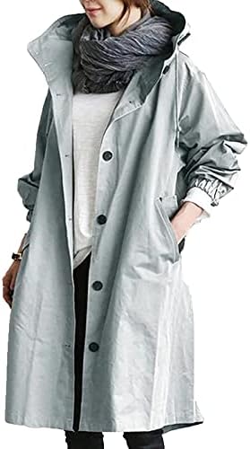 Foviguo Зимски палта за жени, модерни палта за жени канцеларија плус големина долг ракав пролетен полиестерски палта цврсти