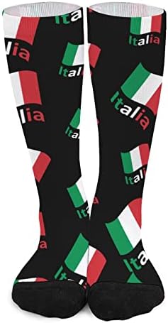 Италија Италија Италијанско знаме печатено чорапи за појавување на бои Атлетски колени високи чорапи за жени мажи