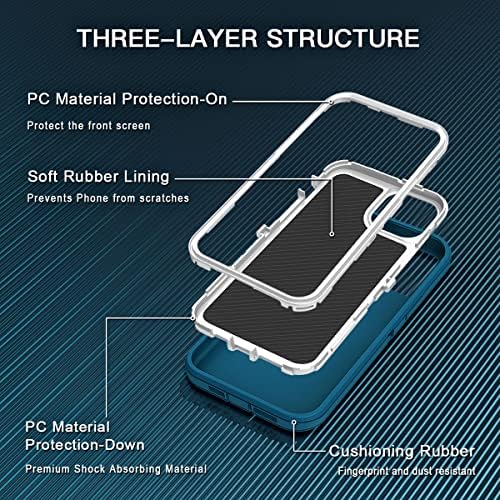 I-honva за iPhone 11 кутија шок-отпорен прашина/капка доказ за 3-слој целосна заштита на телото [без заштитник на екранот] солиден