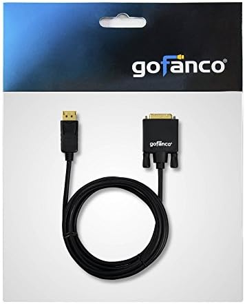 gofanco 6 Стапки DisplayPort ДО DVI Кабел - DP До DVI Кабел За Поврзување На DisplayPort Овозможени Десктоп Компјутери/Лаптопи