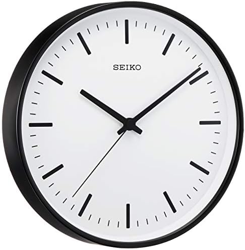 Seiko Clock KX309K Wallиден часовник, црн, дијаметар 10,4 x 1,7 инчи, аналогни на радио бран